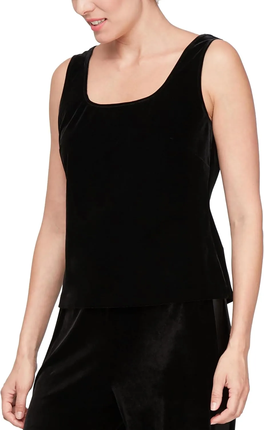 Alex Evenings Women's Jacket and Scoop Tank Top Velvet Twinset Petite Regular