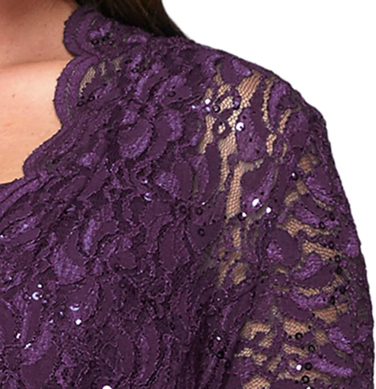 Alex Evenings Women's Plus Size Lace Jacket Dress