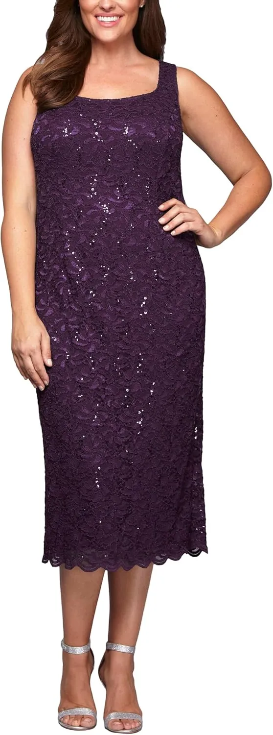 Alex Evenings Women's Plus Size Lace Jacket Dress