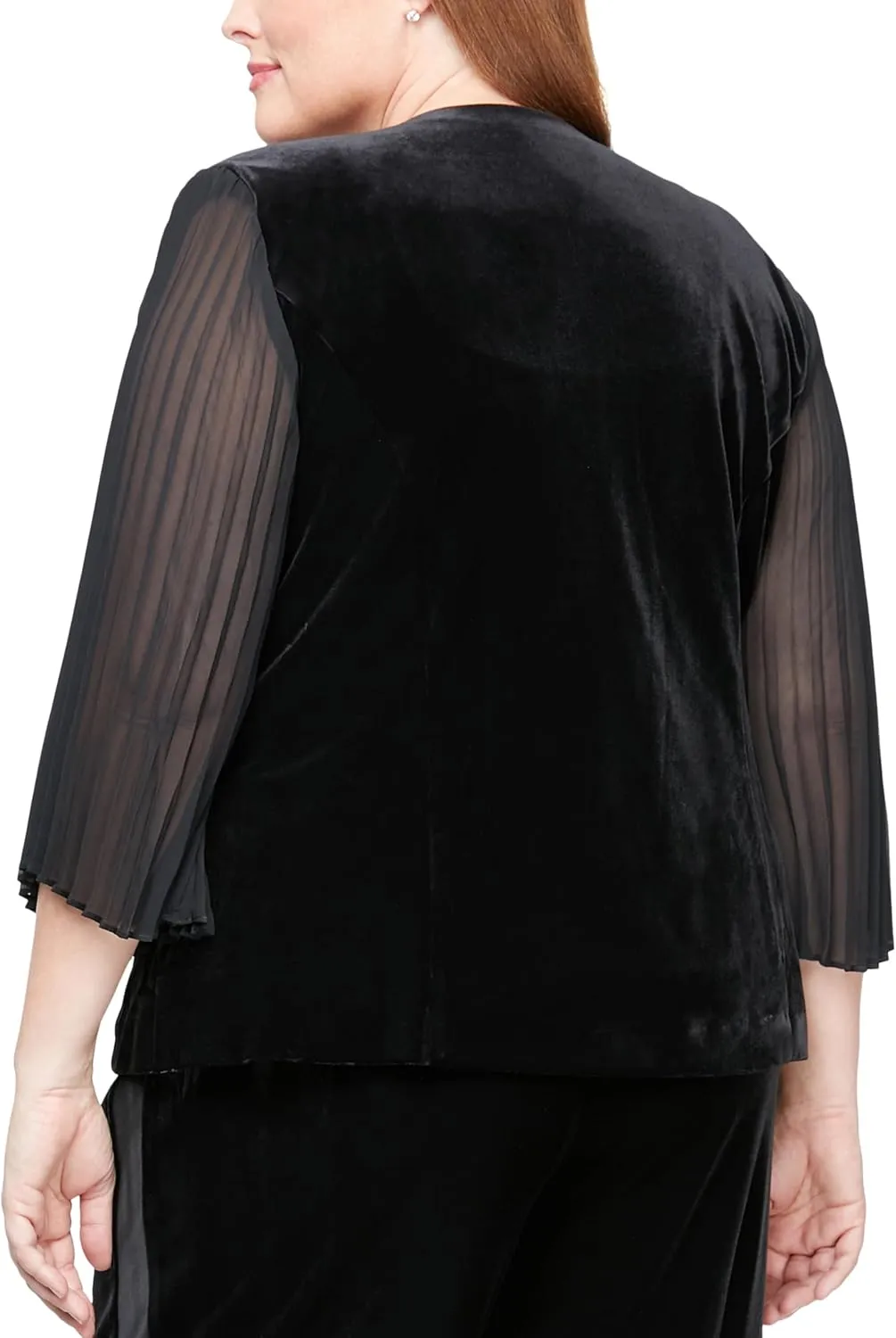 Alex Evenings Women's Plus Size Velvet Twinset Jacket and Tank Top