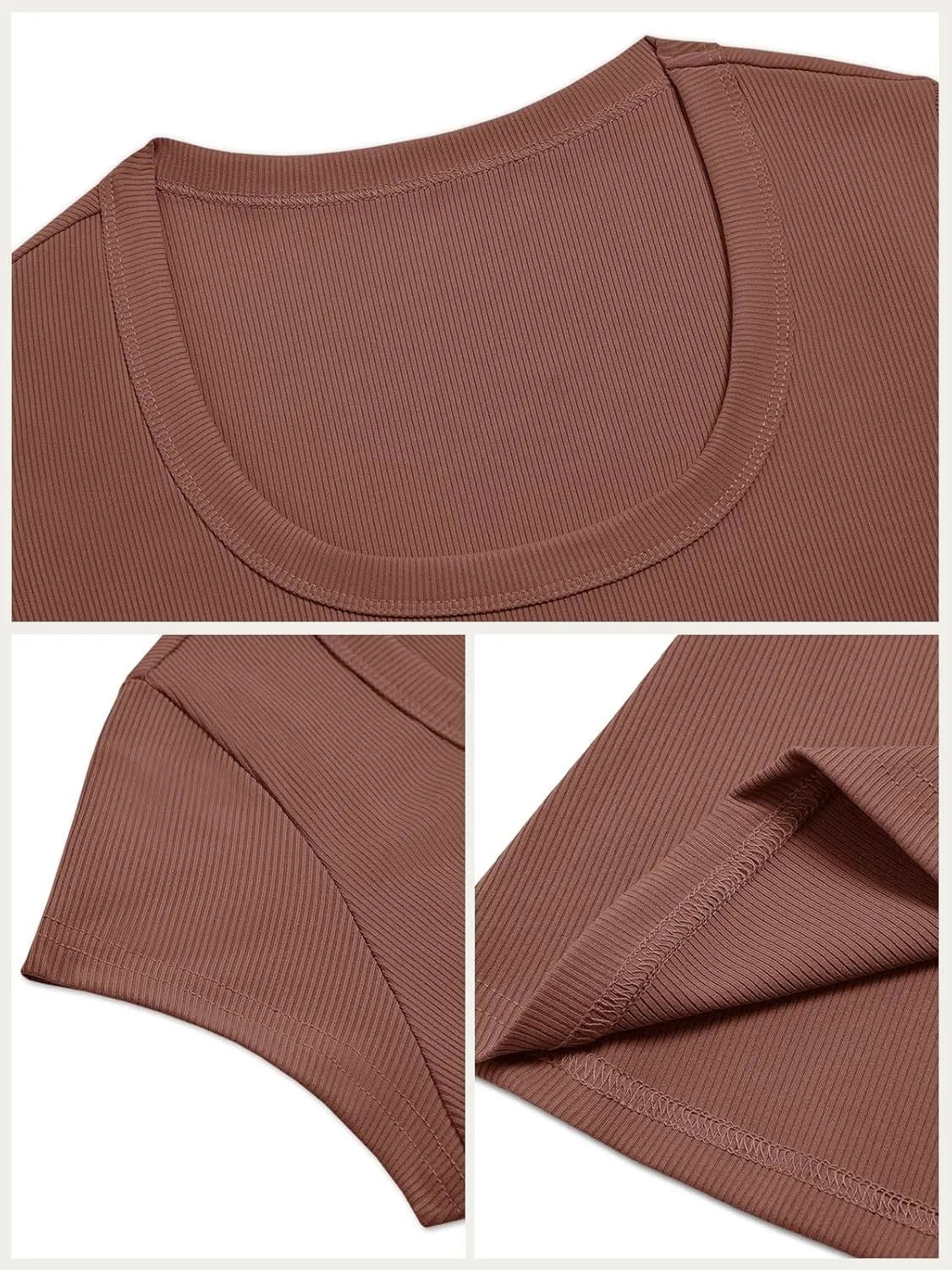 Cicy Bell Womens Summer Scoop Neck T Shirts Cap Sleeve Ribbed Casual Tees Slim Fit Basic Tops