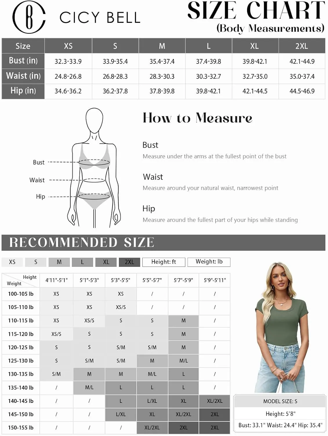Cicy Bell Womens Summer Scoop Neck T Shirts Cap Sleeve Ribbed Casual Tees Slim Fit Basic Tops
