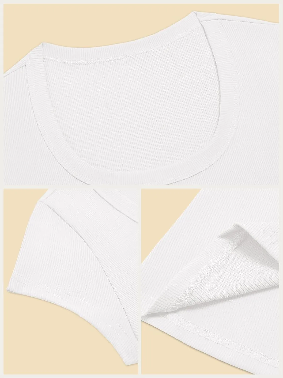 Cicy Bell Womens Summer Scoop Neck T Shirts Cap Sleeve Ribbed Casual Tees Slim Fit Basic Tops