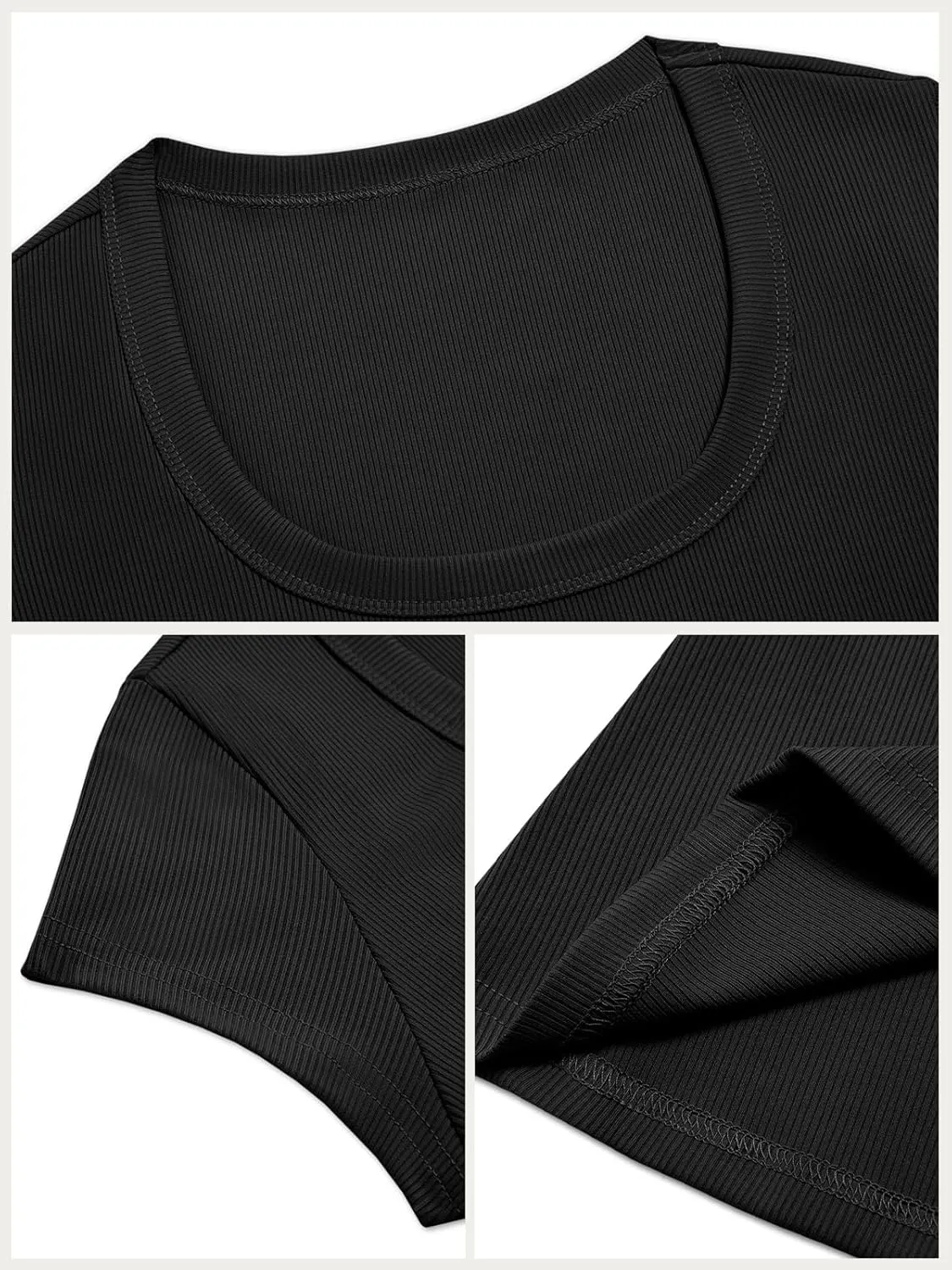 Cicy Bell Womens Summer Scoop Neck T Shirts Cap Sleeve Ribbed Casual Tees Slim Fit Basic Tops