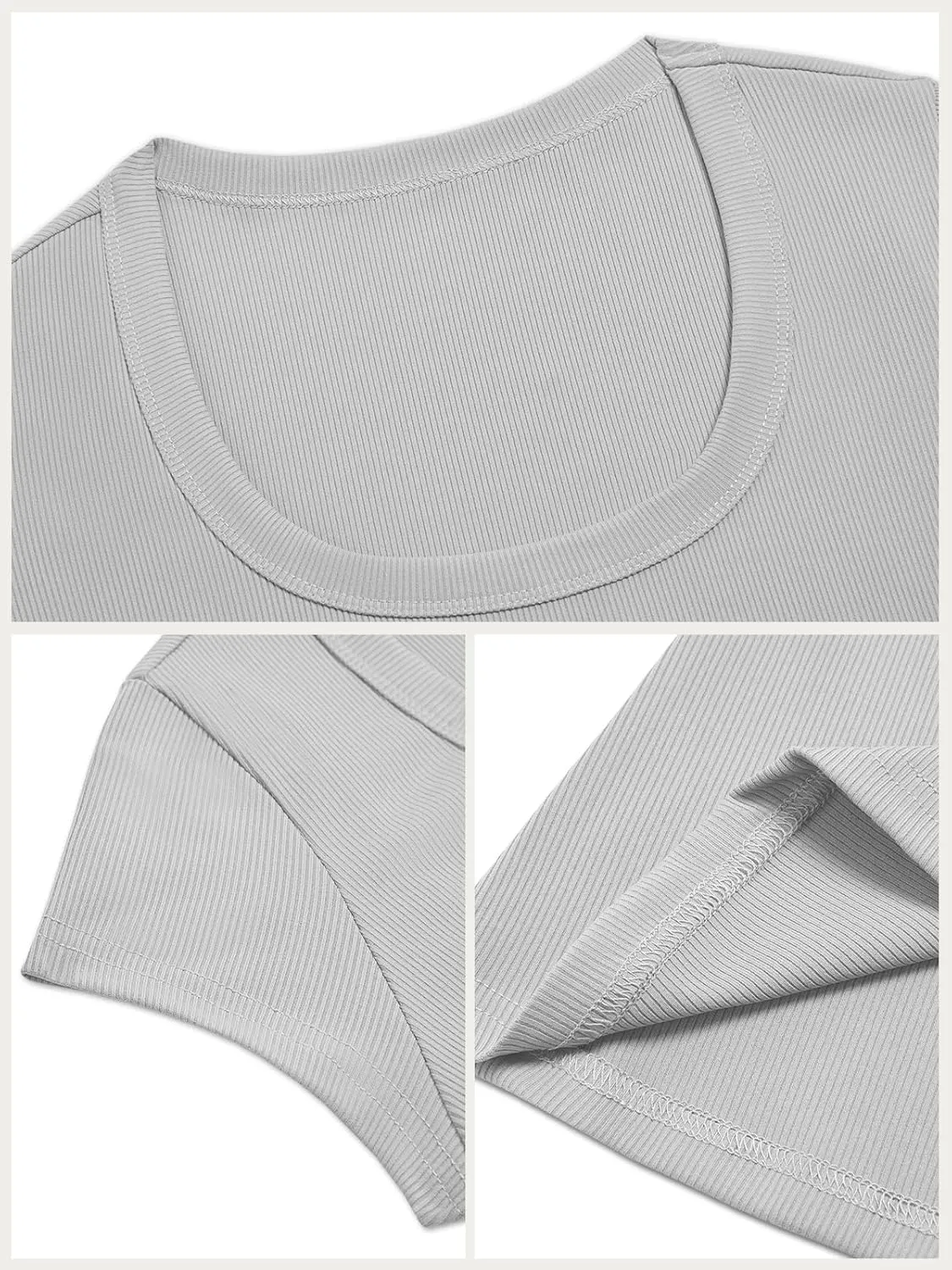 Cicy Bell Womens Summer Scoop Neck T Shirts Cap Sleeve Ribbed Casual Tees Slim Fit Basic Tops