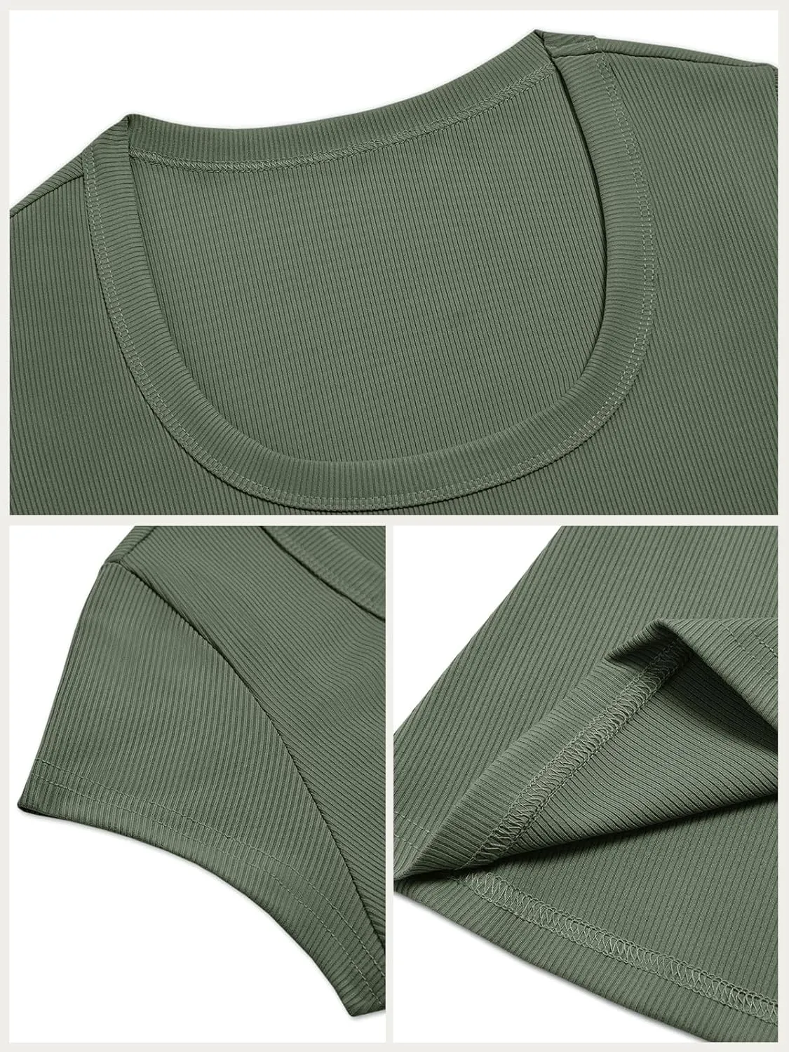 Cicy Bell Womens Summer Scoop Neck T Shirts Cap Sleeve Ribbed Casual Tees Slim Fit Basic Tops