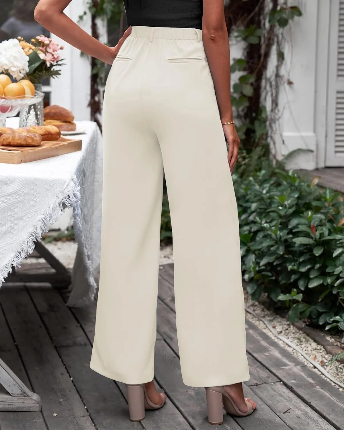 GRAPENT Wide Leg Pants for Women Work Business Casual High Waisted Dressy Pants Flowy Trousers Office