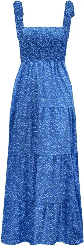 kinstell Women's Summer Boho Spaghetti Strap Square Neck Ruffle Casual Flowy Long Dress Beach Swing Party Maxi Dress