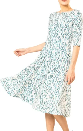 Marycrafts Women's Fit Flare Tea Midi Dress for Office Business Work