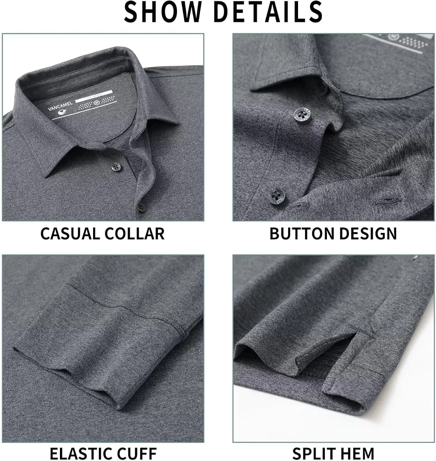Mens Long Sleeve Classic Polo Shirts Casual Fashion Polo Shirts Office Work Golf Shirts for Men