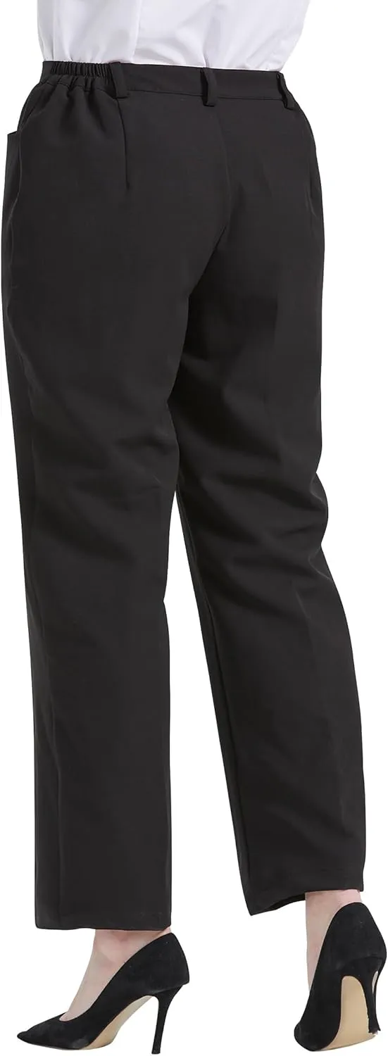 Nanxson Oversize Work Pants for Women Elastic Waist Straight Leg with 2 Pockets for Business Office Restaurant Hotel CFM2017