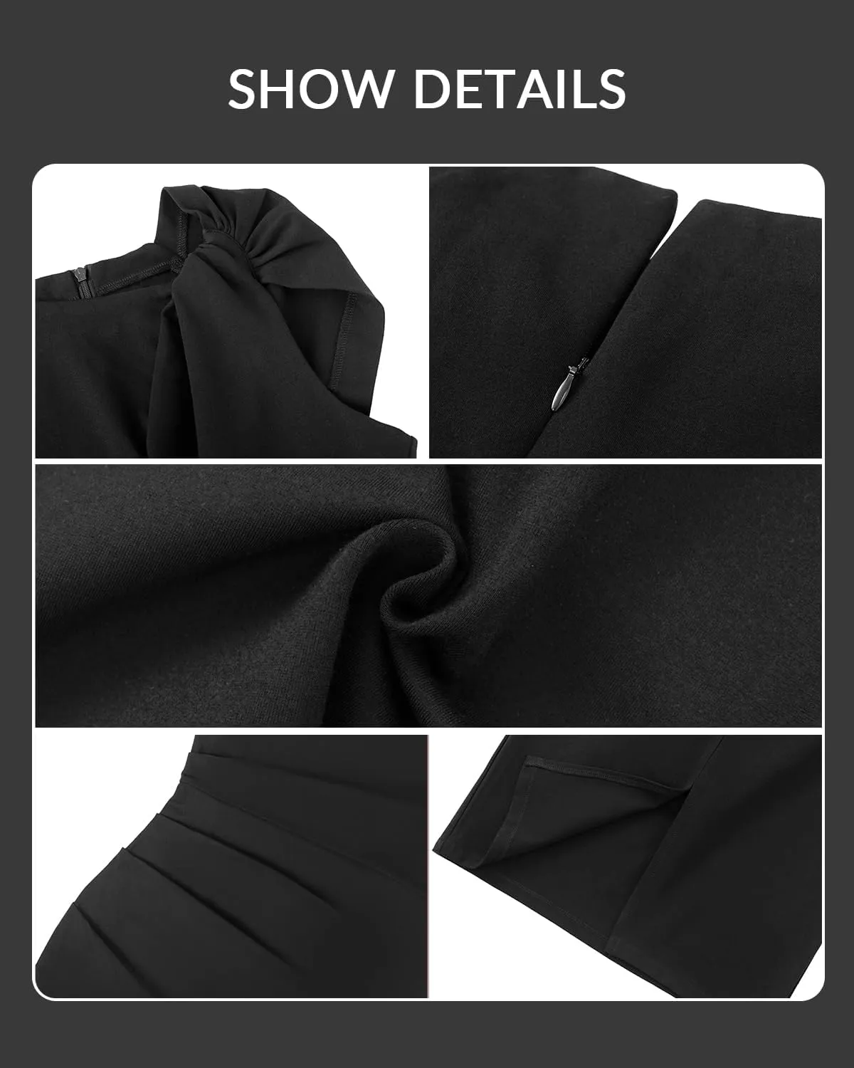 Pinup Fashion Cocktail Dresses for Women 2024 - Work Business Office Sleeveless Twist Knot Pencil Sheath Dress