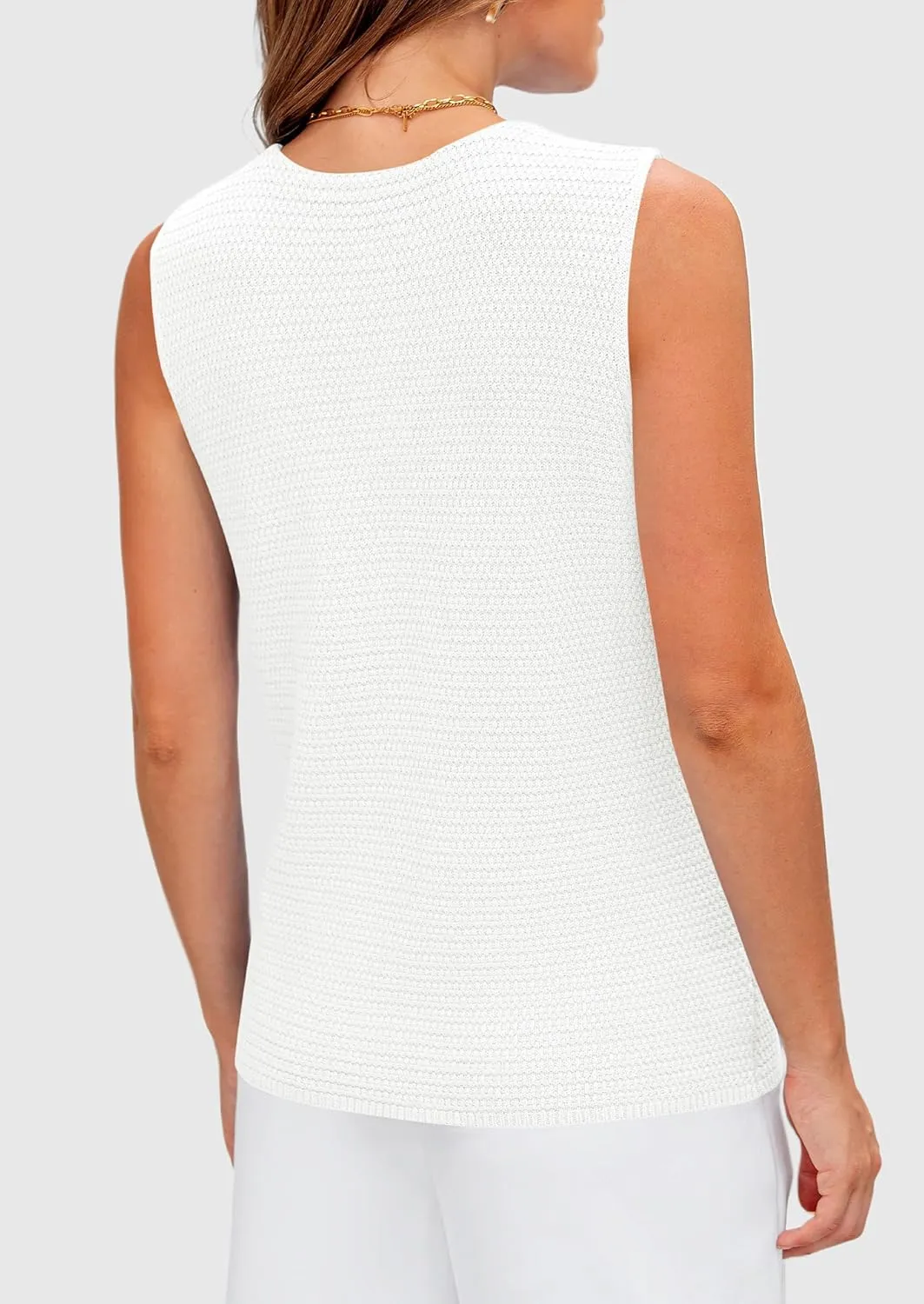 PRETTYGARDEN Women's Knit Sweater Vest 2025 Summer Sleeveless Button Down Tank Tops Trendy Business Casual Outfits