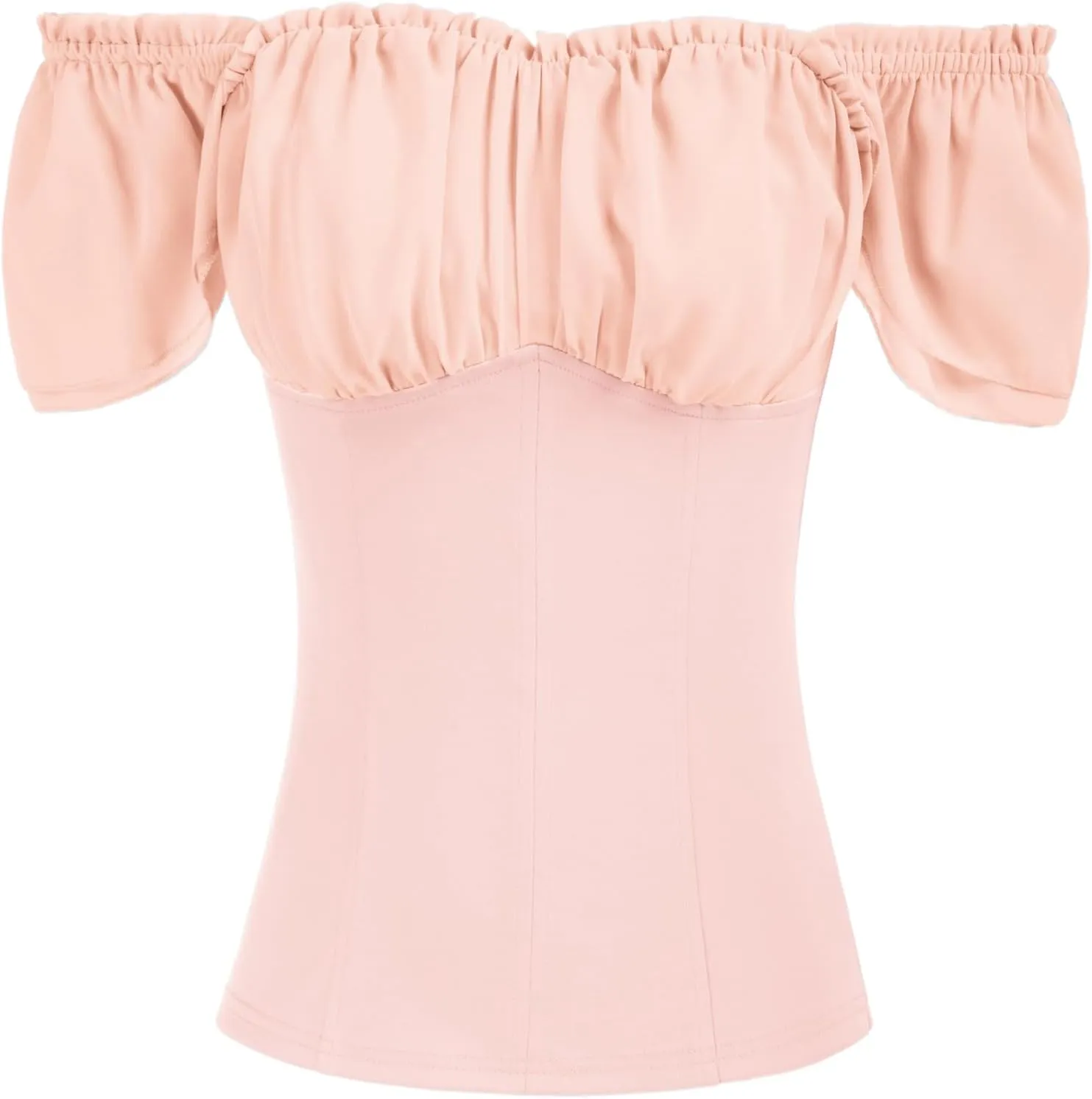 Scarlet Darkness Women Renaissance Shirt Off Shoulder Flutter Short Sleeve Top Summer Square Neck Peasant Blouse