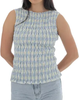 Summer Ruffle Hem Tops for Women Sleeveless Shirred Tank Tops Y2k Slim Fit Going Out Crop Tee Top