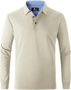 SWISSWELL Long Sleeve Polo Shirts for Men collared Performance Golf Shirts Casual Workwear Office