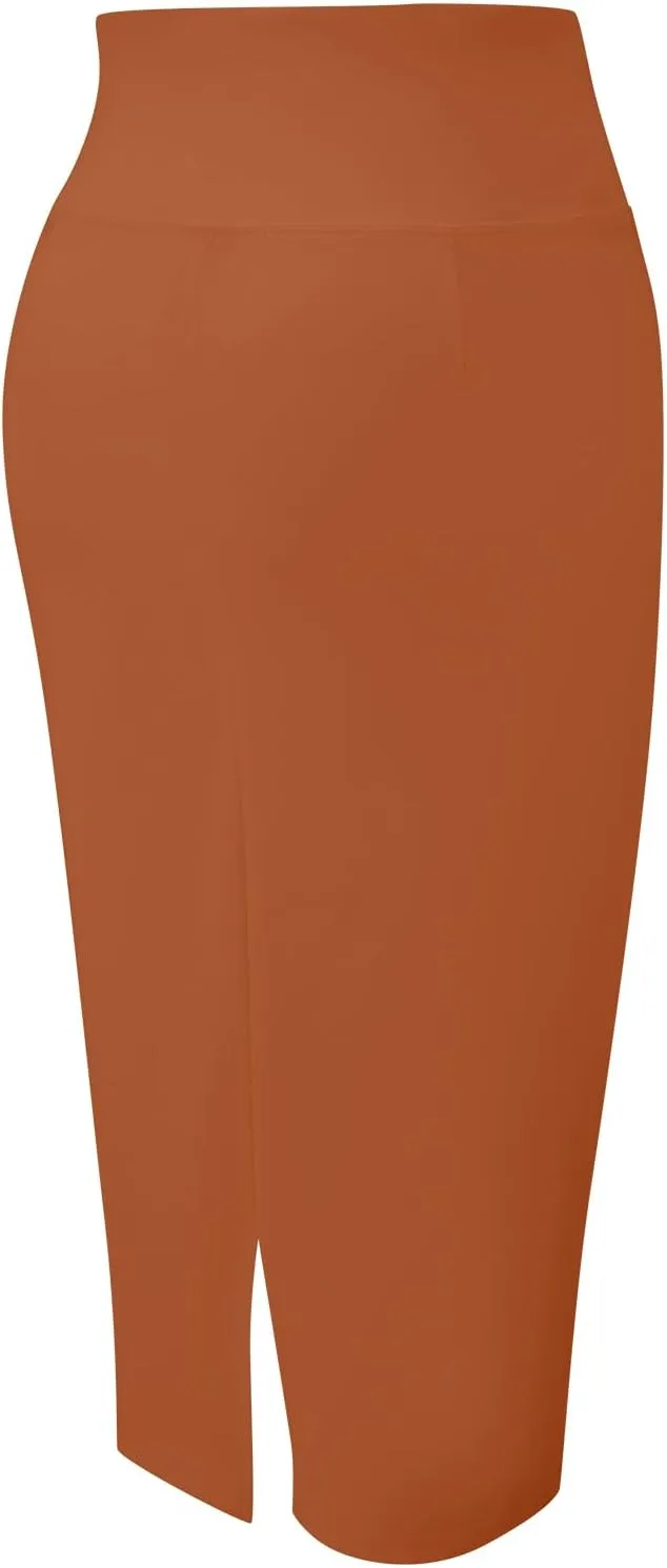 Tapata Women's Office Work Pencil Skirt Stretch High Waist Below Knee Bodycon for Business Casual