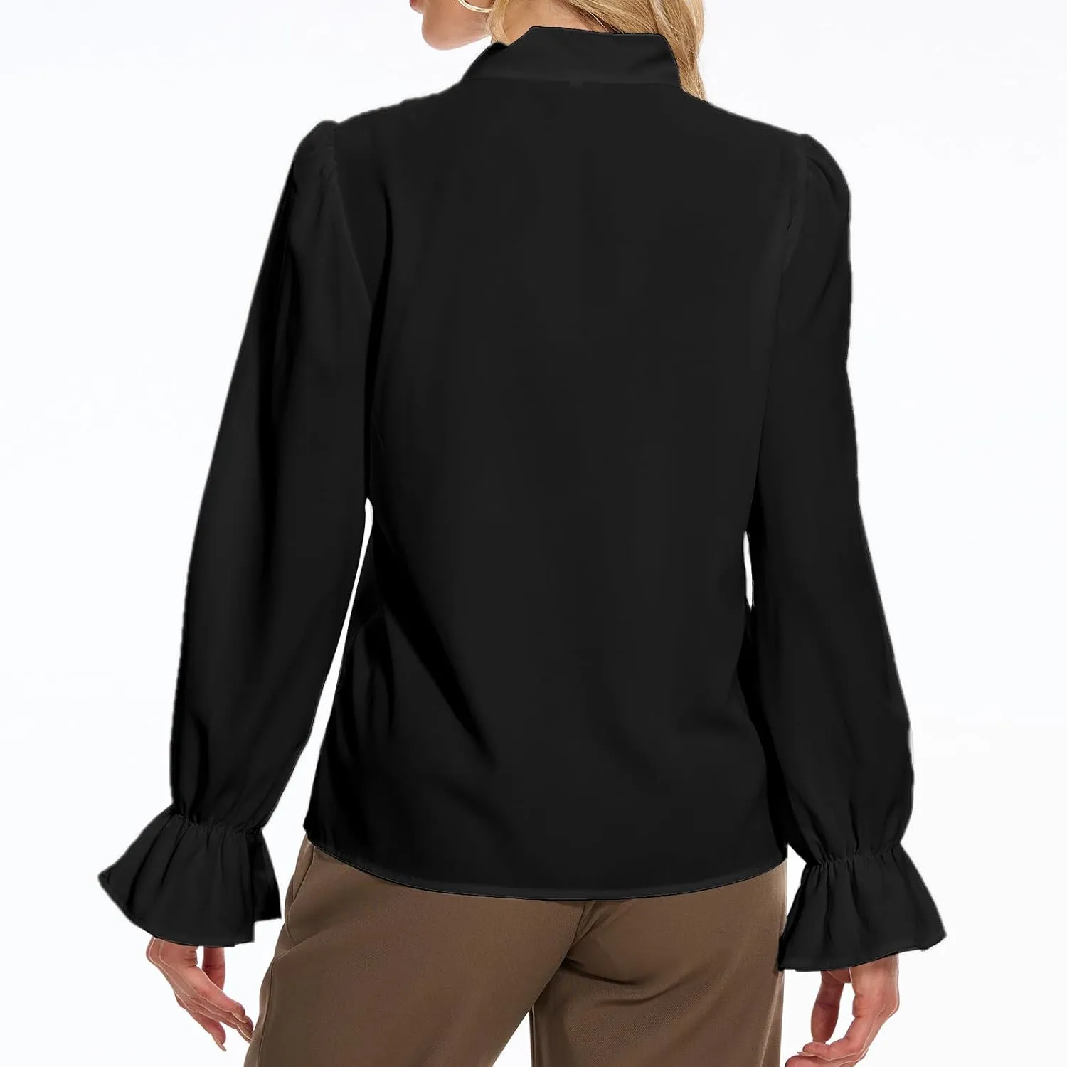 VIPONES Blouses for Women, Womens Dressy Casual Business Work Office Shirts Long Sleeve Tunic Tops