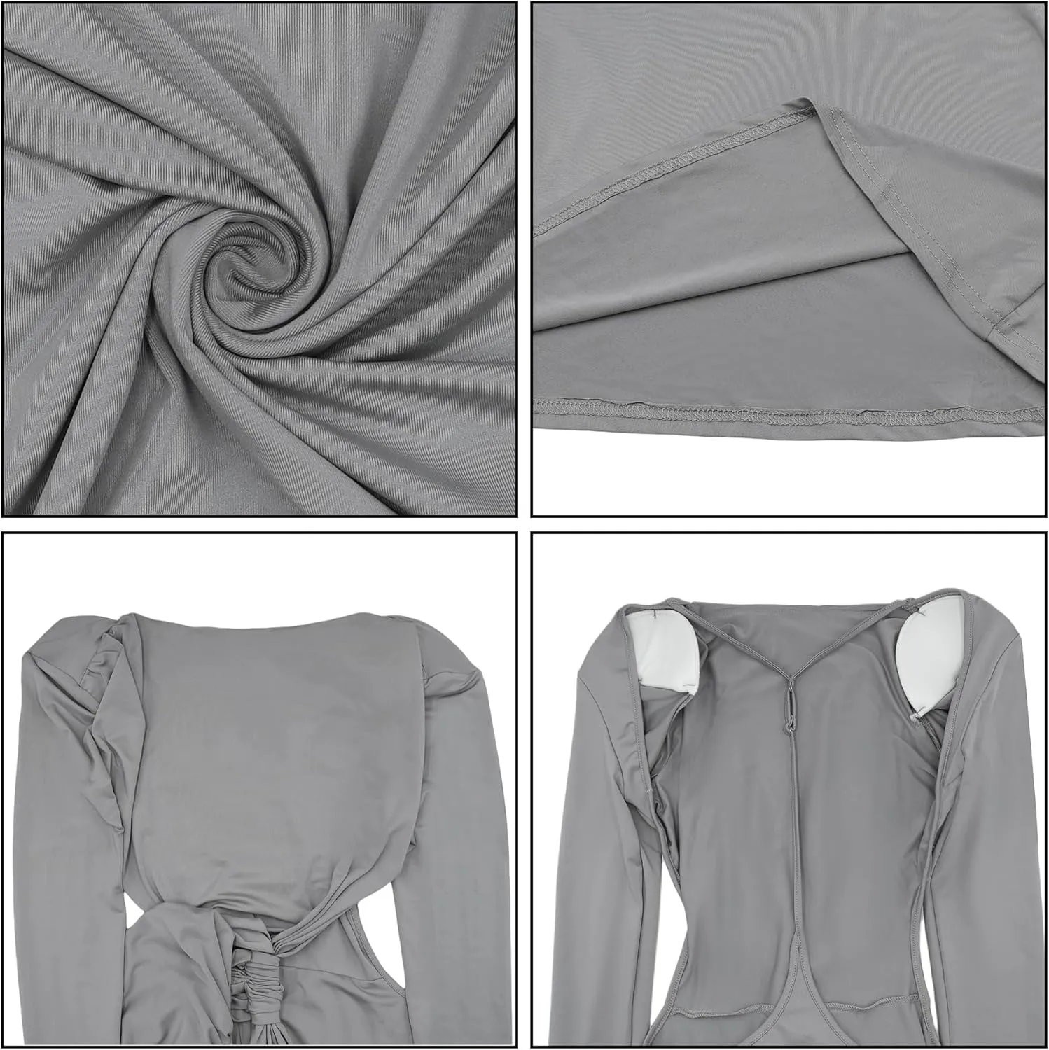 Women Bodycon Maxi Dress Long Sleeve Backless Ruched Party Cocktail Formal Wedding Guest Dresses Evening Gown