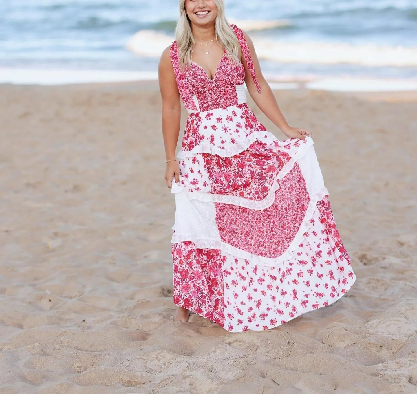 Women Y2k Boho Maxi Dress Floral Lace Sheer Tiered Flowy Cami Long Dress 2025 Summer Smocked Beach Sundress