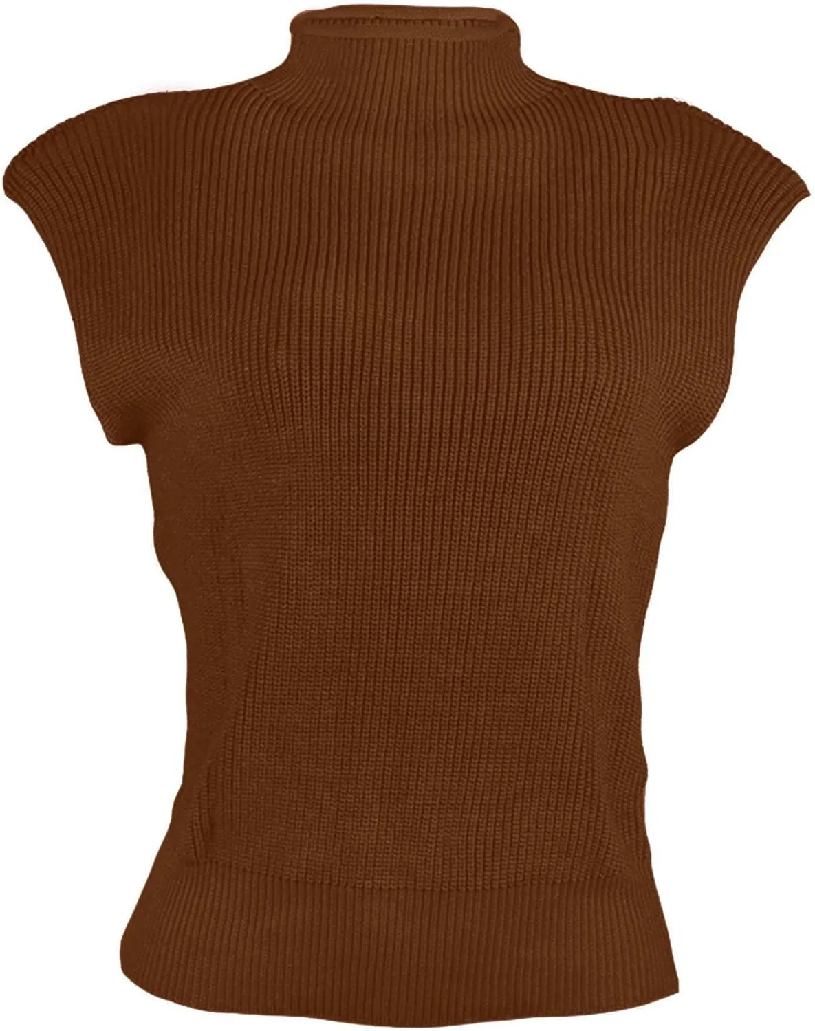 xxxiticat Women's Cap Sleeve Sweater Vest Mock Neck Knit Pullover Tank Shirt 2025 Trendy Spring Summer Sleeveless Cute Top